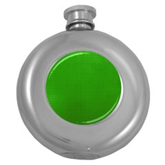 Metallic Mesh Screen 2-green Round Hip Flask (5 Oz) by impacteesstreetweareight