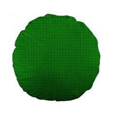 Metallic Mesh Screen 2-green Standard 15  Premium Round Cushions