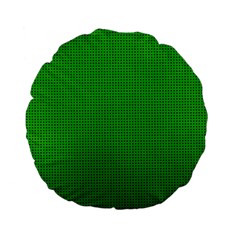 Metallic Mesh Screen 2-green Standard 15  Premium Flano Round Cushions