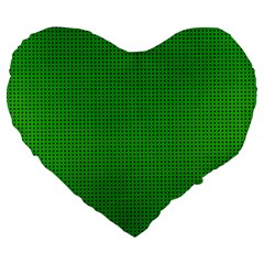 Metallic Mesh Screen 2-green Large 19  Premium Flano Heart Shape Cushions