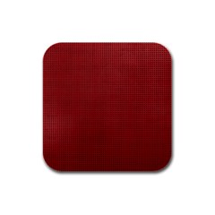 Metallic Mesh Screen 2-red Rubber Square Coaster (4 Pack)  by impacteesstreetweareight