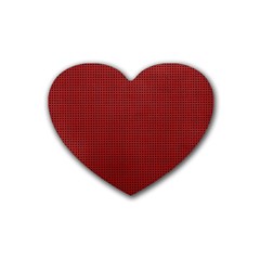 Metallic Mesh Screen 2-red Rubber Coaster (heart)  by impacteesstreetweareight