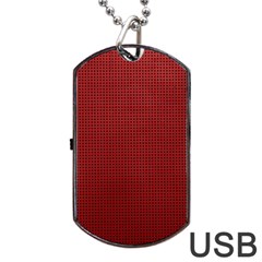 Metallic Mesh Screen 2-red Dog Tag Usb Flash (one Side) by impacteesstreetweareight