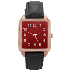 Metallic Mesh Screen 2-red Rose Gold Leather Watch  by impacteesstreetweareight