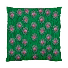 Lotus Bloom In The Blue Sea Of Peacefulness Standard Cushion Case (one Side) by pepitasart