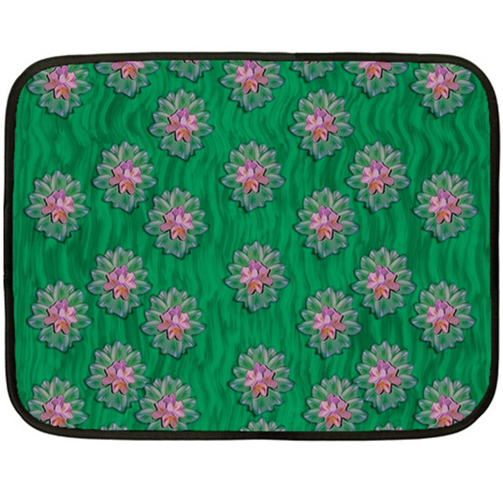 Lotus Bloom In The Blue Sea Of Peacefulness Double Sided Fleece Blanket (Mini) 