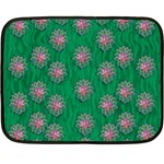 Lotus Bloom In The Blue Sea Of Peacefulness Double Sided Fleece Blanket (Mini)  35 x27  Blanket Back