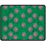 Lotus Bloom In The Blue Sea Of Peacefulness Fleece Blanket (Medium)  60 x50  Blanket Front