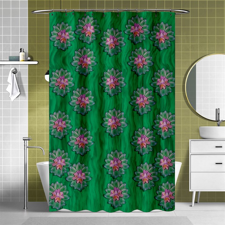 Lotus Bloom In The Blue Sea Of Peacefulness Shower Curtain 48  x 72  (Small) 