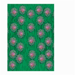 Lotus Bloom In The Blue Sea Of Peacefulness Small Garden Flag (two Sides) by pepitasart