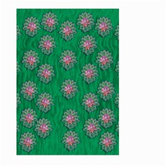 Lotus Bloom In The Blue Sea Of Peacefulness Large Garden Flag (two Sides) by pepitasart