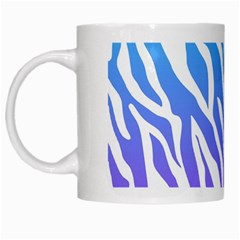 White Tiger Purple & Blue Animal Fur Print Stripes White Mugs by Casemiro