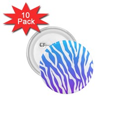 White Tiger Purple & Blue Animal Fur Print Stripes 1 75  Buttons (10 Pack) by Casemiro