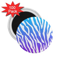 White Tiger Purple & Blue Animal Fur Print Stripes 2 25  Magnets (100 Pack)  by Casemiro