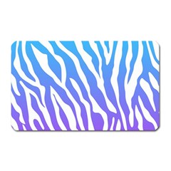 White Tiger Purple & Blue Animal Fur Print Stripes Magnet (rectangular) by Casemiro