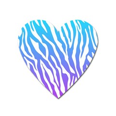 White Tiger Purple & Blue Animal Fur Print Stripes Heart Magnet by Casemiro