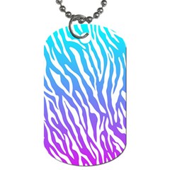 White Tiger Purple & Blue Animal Fur Print Stripes Dog Tag (one Side) by Casemiro