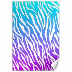 White Tiger Purple & Blue Animal Fur Print Stripes Canvas 20  X 30  by Casemiro