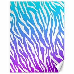 White Tiger Purple & Blue Animal Fur Print Stripes Canvas 36  X 48  by Casemiro