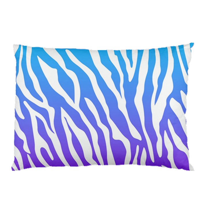 White tiger purple & blue animal fur print stripes Pillow Case