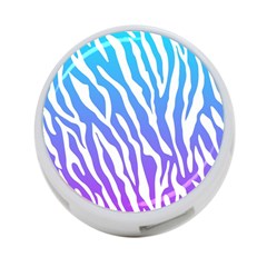 White Tiger Purple & Blue Animal Fur Print Stripes 4-port Usb Hub (one Side) by Casemiro