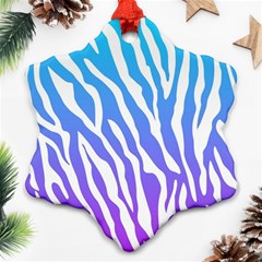 White Tiger Purple & Blue Animal Fur Print Stripes Ornament (snowflake) by Casemiro