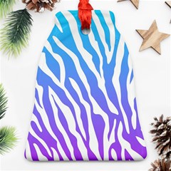 White Tiger Purple & Blue Animal Fur Print Stripes Ornament (bell) by Casemiro