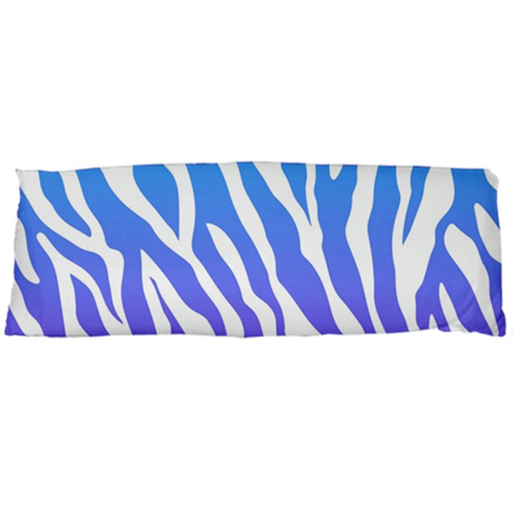 White tiger purple & blue animal fur print stripes Body Pillow Case (Dakimakura)