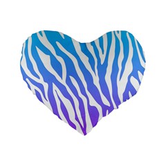 White Tiger Purple & Blue Animal Fur Print Stripes Standard 16  Premium Heart Shape Cushions by Casemiro