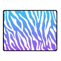 White Tiger Purple & Blue Animal Fur Print Stripes Double Sided Fleece Blanket (small)  by Casemiro