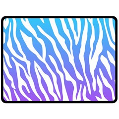 White Tiger Purple & Blue Animal Fur Print Stripes Double Sided Fleece Blanket (large)  by Casemiro