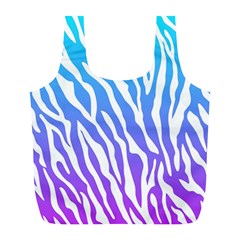 White Tiger Purple & Blue Animal Fur Print Stripes Full Print Recycle Bag (l) by Casemiro