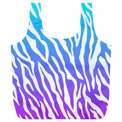 White Tiger Purple & Blue Animal Fur Print Stripes Full Print Recycle Bag (xl) by Casemiro