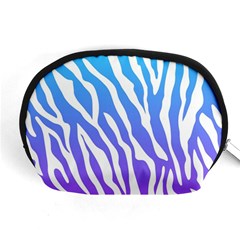 White Tiger Purple & Blue Animal Fur Print Stripes Accessory Pouch (medium) by Casemiro