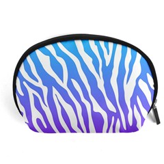 White Tiger Purple & Blue Animal Fur Print Stripes Accessory Pouch (large) by Casemiro