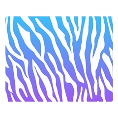 White Tiger Purple & Blue Animal Fur Print Stripes Double Sided Flano Blanket (large)  by Casemiro