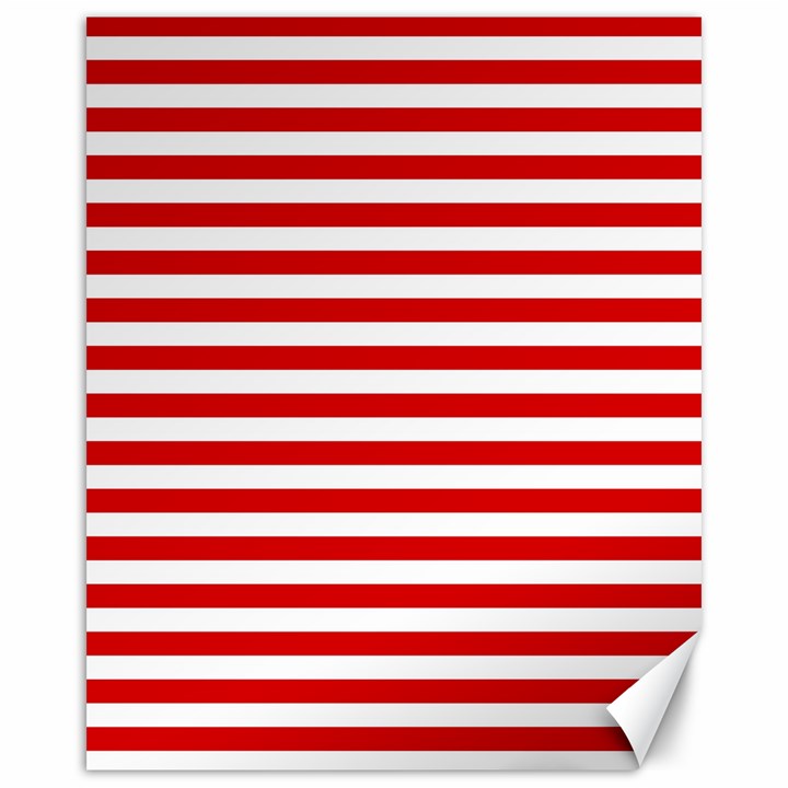 Red and white stripes pattern, geometric theme Canvas 16  x 20 