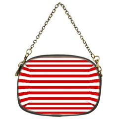 Red And White Stripes Pattern, Geometric Theme Chain Purse (one Side) by Casemiro