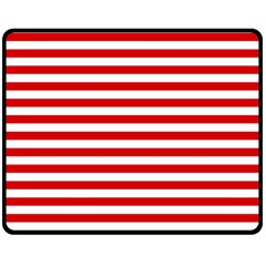 Red And White Stripes Pattern, Geometric Theme Double Sided Fleece Blanket (medium)  by Casemiro