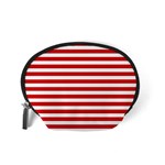 Red and white stripes pattern, geometric theme Accessory Pouch (Small) Back