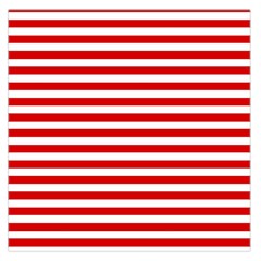 Red And White Stripes Pattern, Geometric Theme Large Satin Scarf (square) by Casemiro