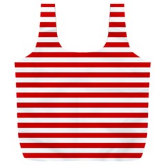 Red And White Stripes Pattern, Geometric Theme Full Print Recycle Bag (xxl) by Casemiro