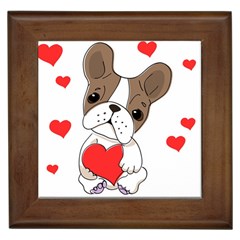 French Bulldog Hearts Framed Tile by SomethingForEveryone