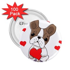 French Bulldog Hearts 2 25  Buttons (100 Pack)  by SomethingForEveryone