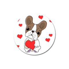 French Bulldog Hearts Magnet 3  (round) by SomethingForEveryone