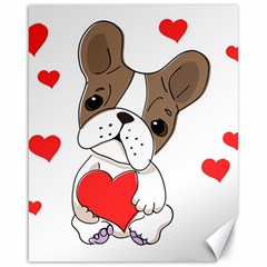 French Bulldog Hearts Canvas 16  X 20  by SomethingForEveryone