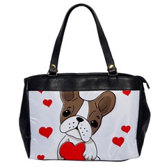 French Bulldog Hearts Oversize Office Handbag by SomethingForEveryone