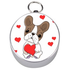 French Bulldog Hearts Silver Compasses by SomethingForEveryone