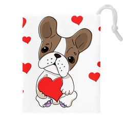 French Bulldog Hearts Drawstring Pouch (4xl) by SomethingForEveryone