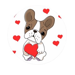 French Bulldog Hearts Mini Round Pill Box (pack Of 3)